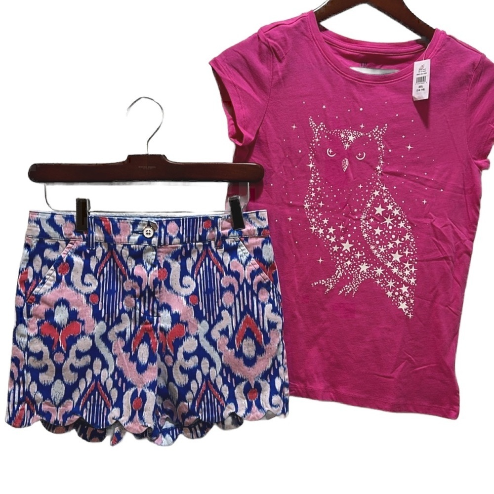 GAP kids & Crown & ivy kids girls set size 16 GUC pink and blue colors..
